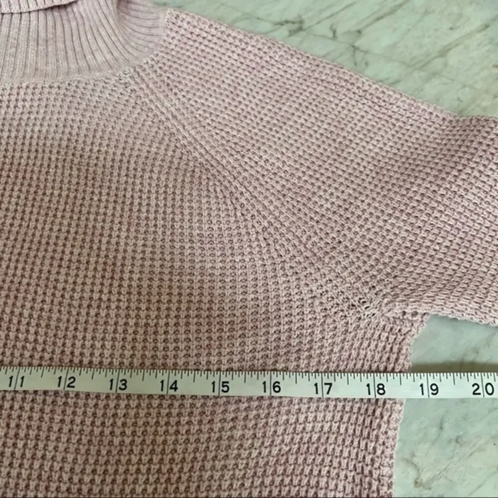 J Crew Mercantile Women's Pink Textured Turtleneck Cotton Sweater Size S.